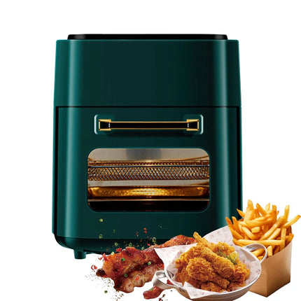 Grande friteuse à air numérique de 15 L – Four électrique multifonction sans huile avec écran tactile et fenêtre transparente