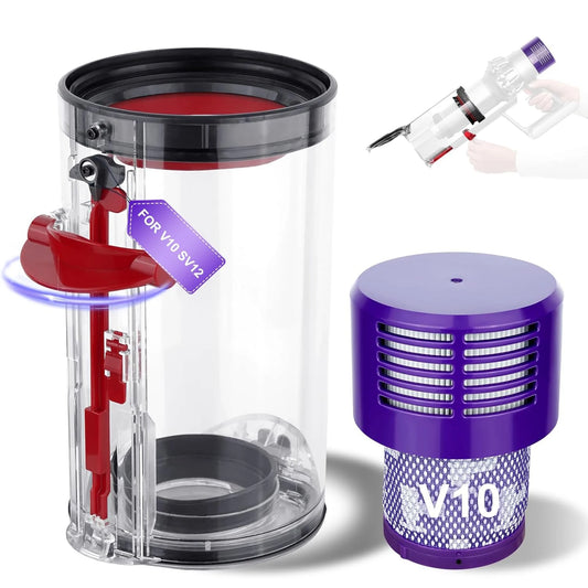 Two large trash cans suitable for V10 SV12 vacuum cleaner replaced the dust bucket V10 +HEPA filter.