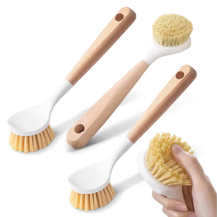 lot  de 3 brosses à vaisselle avec manche