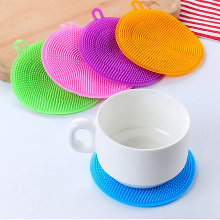 Lot de 6 brosses de nettoyage en silicone souple ,tampons à récurer - E-menage