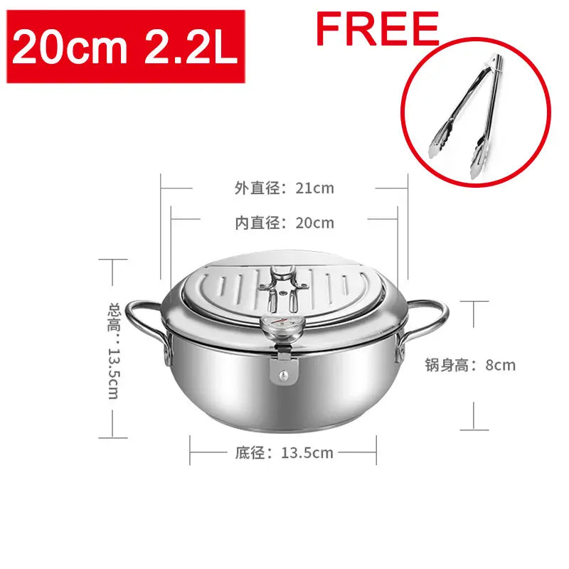 Japanese-style tempura fryer household small fryer oil-saving pot mini special temperature-controlled deep frying oil small pot