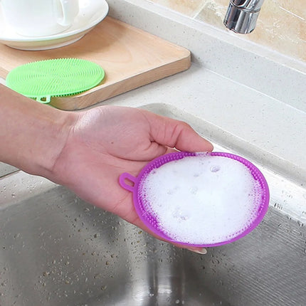 Lot de 6 brosses de nettoyage en silicone souple ,tampons à récurer - E-menage