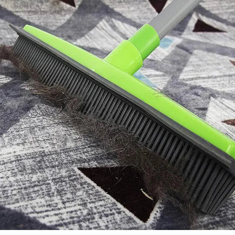 Effortless Telescopic Rubber Broom for Instant Pet Hair &amp; Floor Cleaning