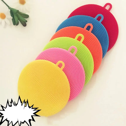 Lot de 6 brosses de nettoyage en silicone souple ,tampons à récurer - E-menage
