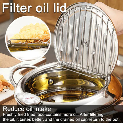 Japanese-style tempura fryer household small fryer oil-saving pot mini special temperature-controlled deep frying oil small pot