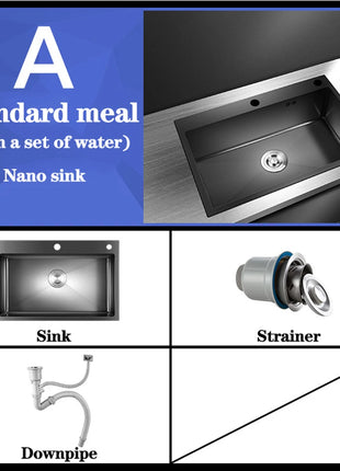 DQOK Stainless Steel Kitchen Sink Slot Dish Basin Kitchen sink Drain Basket And Drain Pip Rectangular