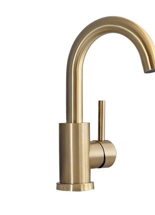 Bathroom Faucet  Brushed Gold Bathroom Basin Faucet Cold And Hot Sink Mixer Sink Tap Single Handle Deck Mounted Water Tap