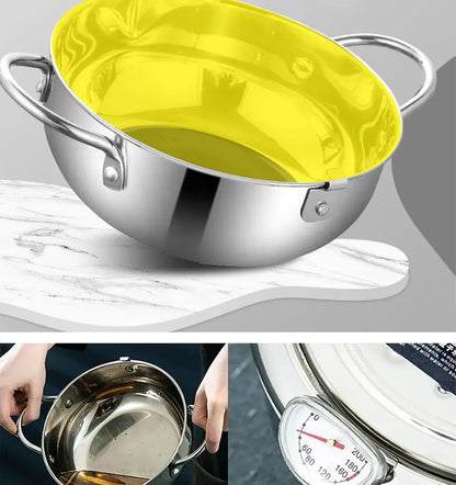Japanese-style tempura fryer household small fryer oil-saving pot mini special temperature-controlled deep frying oil small pot