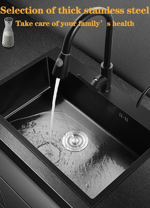 DQOK Stainless Steel Kitchen Sink Slot Dish Basin Kitchen sink Drain Basket And Drain Pip Rectangular