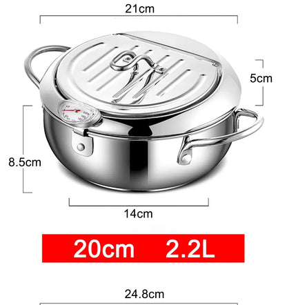 Japanese-style tempura fryer household small fryer oil-saving pot mini special temperature-controlled deep frying oil small pot