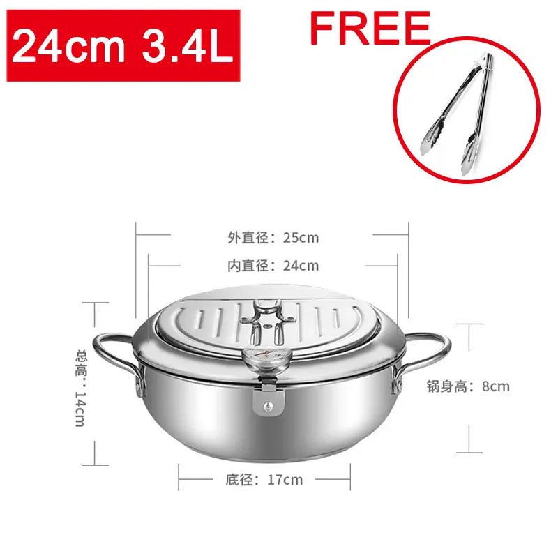 Japanese-style tempura fryer household small fryer oil-saving pot mini special temperature-controlled deep frying oil small pot