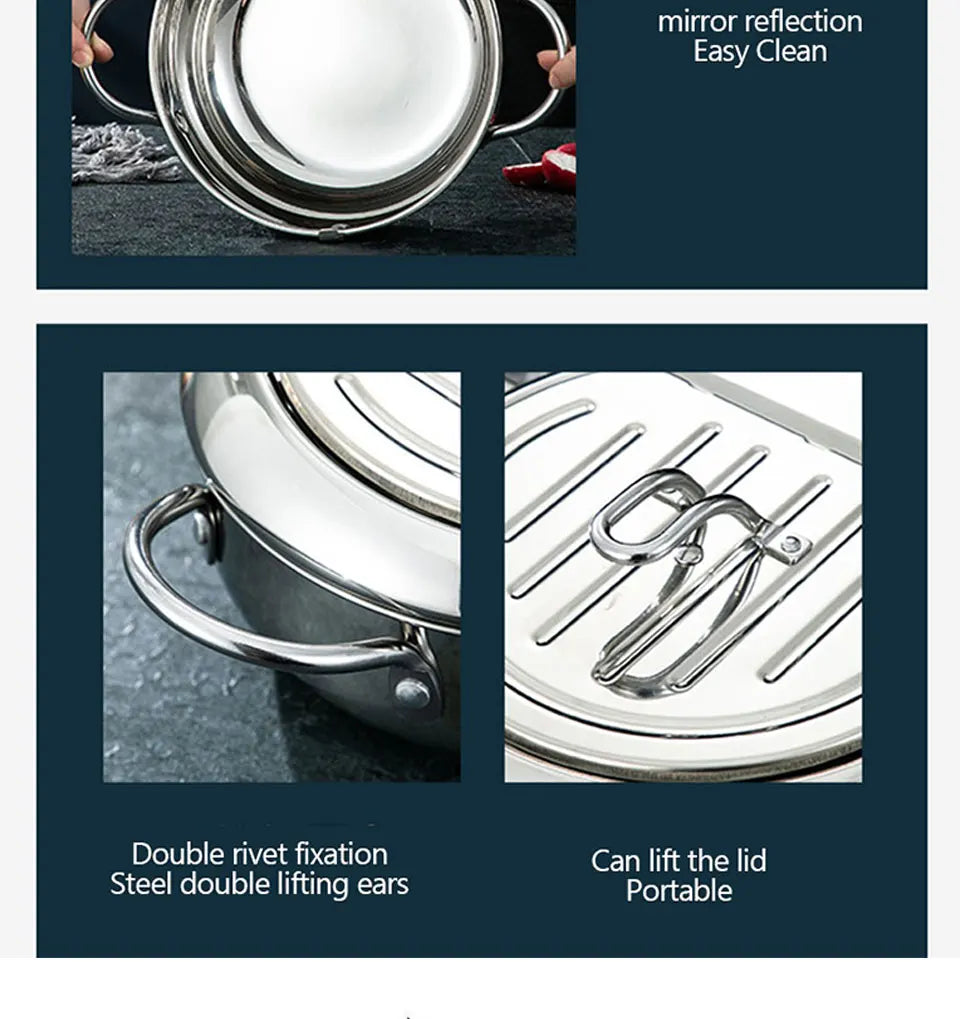 Japanese-style tempura fryer household small fryer oil-saving pot mini special temperature-controlled deep frying oil small pot