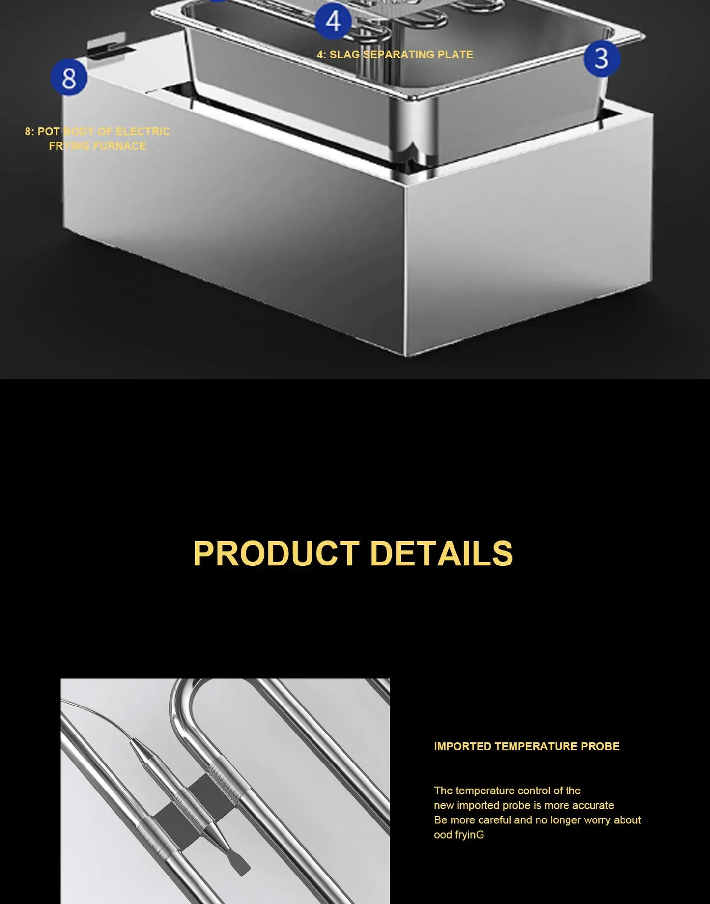 Electric Fryer 10L 2500W Industrial Deep Fryer Stainless Steel for French Fries Chicken chop Deep Fryer Commercial Fry Pan