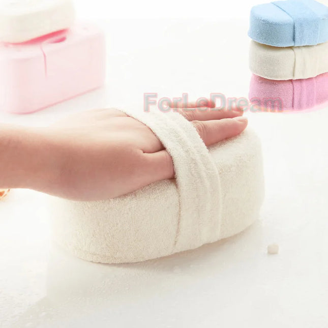 Éponge de bain en luffa, gant nettoyant pour le corps