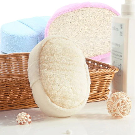 Éponge de bain en luffa, gant nettoyant pour le corps