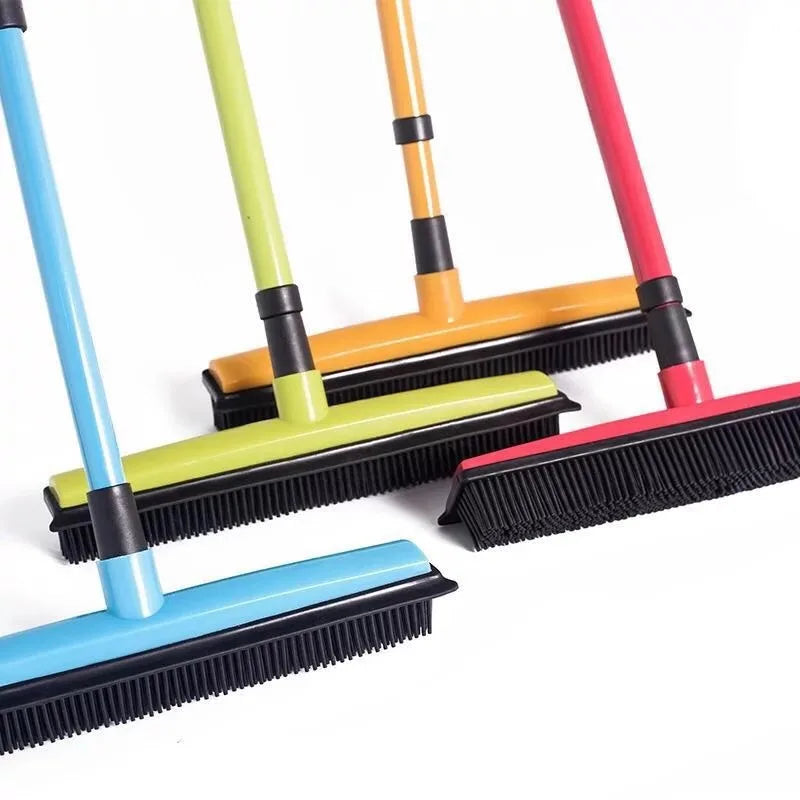 Effortless Telescopic Rubber Broom for Instant Pet Hair &amp; Floor Cleaning