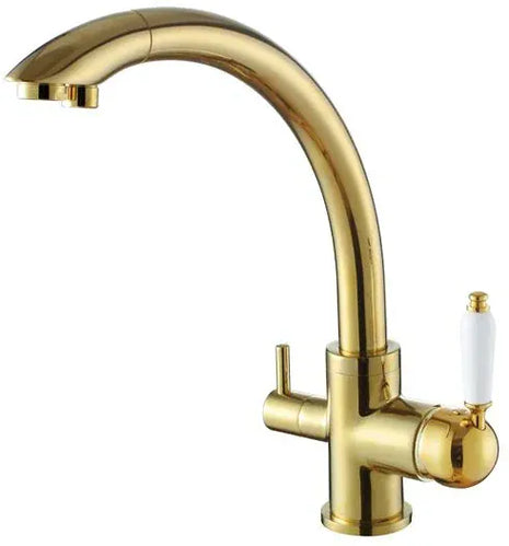 New Solid Brass Swivel 3 in 1 Drinking Water Kitchen Faucets Robinet Para Torneira Wels Sink Mixer Tri Flow 3 Way Filter Taps