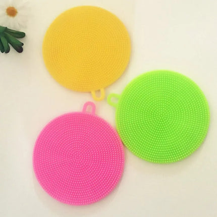 Lot de 6 brosses de nettoyage en silicone souple ,tampons à récurer - E-menage