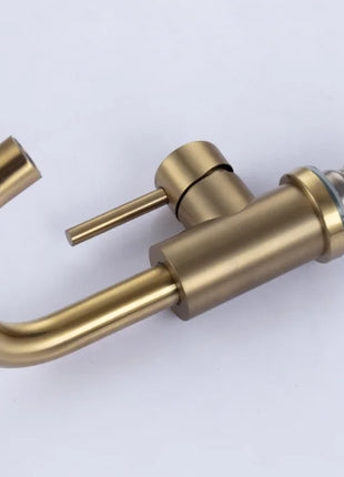 Bathroom Faucet  Brushed Gold Bathroom Basin Faucet Cold And Hot Sink Mixer Sink Tap Single Handle Deck Mounted Water Tap