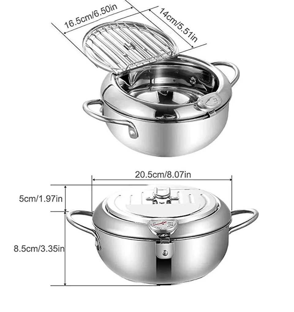 Japanese-style tempura fryer household small fryer oil-saving pot mini special temperature-controlled deep frying oil small pot