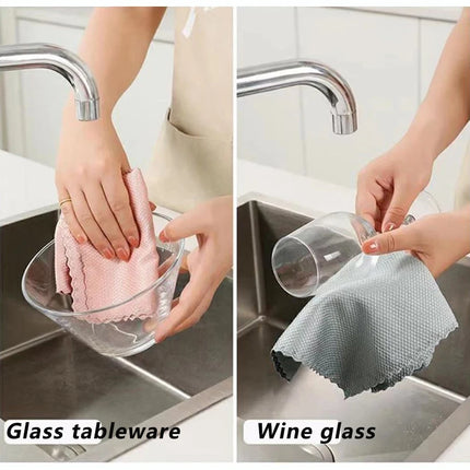 Lot de 5 lavettes en microfibre super absorbantes pour le nettoyage des vitres et de la cuisine