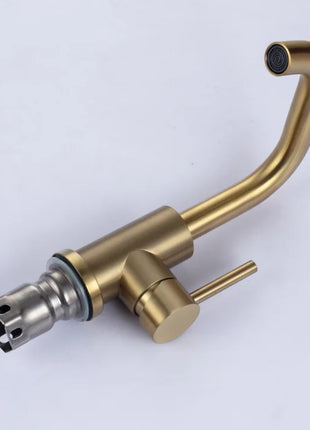 Bathroom Faucet  Brushed Gold Bathroom Basin Faucet Cold And Hot Sink Mixer Sink Tap Single Handle Deck Mounted Water Tap