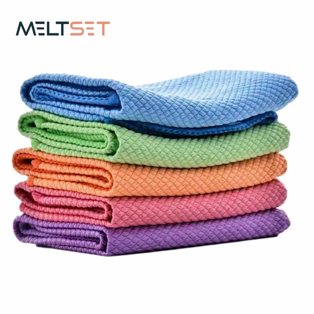 Lot de 5 lavettes en microfibre super absorbantes pour le nettoyage des vitres et de la cuisine