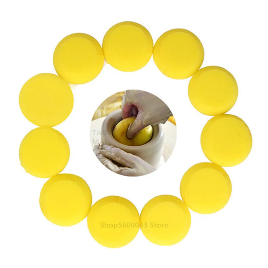 5 Pieces/set Round Sponge Soft Water-absorbent Pottery Sculpture Modeling Moisturizing Sponge Coloring Clean Pottery Tools