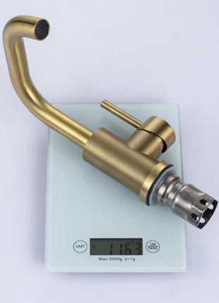 Bathroom Faucet  Brushed Gold Bathroom Basin Faucet Cold And Hot Sink Mixer Sink Tap Single Handle Deck Mounted Water Tap