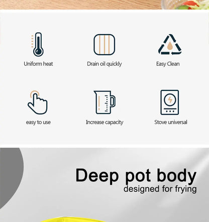 Japanese-style tempura fryer household small fryer oil-saving pot mini special temperature-controlled deep frying oil small pot