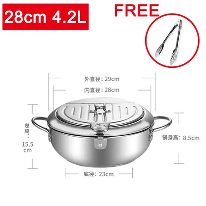 Japanese-style tempura fryer household small fryer oil-saving pot mini special temperature-controlled deep frying oil small pot