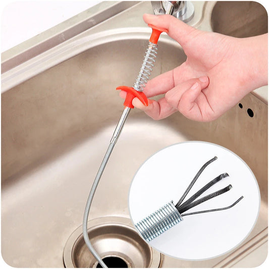 62cm/24inch Drain Snake, Spring Pipe Dredging Tools, Drain Cleaner Sticks Clog Remover Cleaning Tools Household for Kitchen Sink