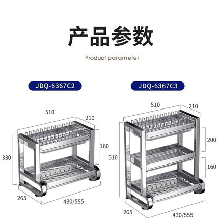 Égouttoir à vaisselle à 2 ou 3 niveaux avec panier d'égouttage, organisateur de vaisselle de comptoir, planche à égoutter