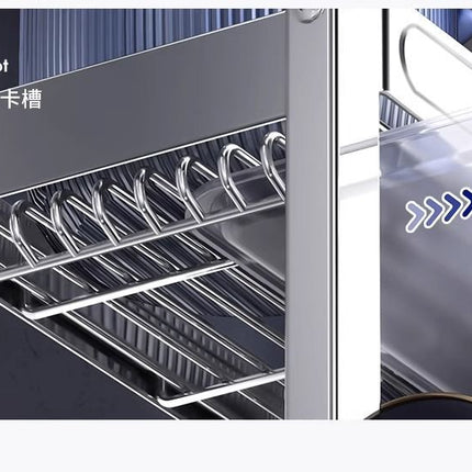 Égouttoir à vaisselle à 2 ou 3 niveaux avec panier d'égouttage, organisateur de vaisselle de comptoir, planche à égoutter