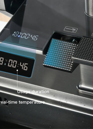 AITANA Luxury Chrome Brass Kitchen Faucet with Digital Display Design, Hot and Cold Water Pull out 3-Function Sink Mixer