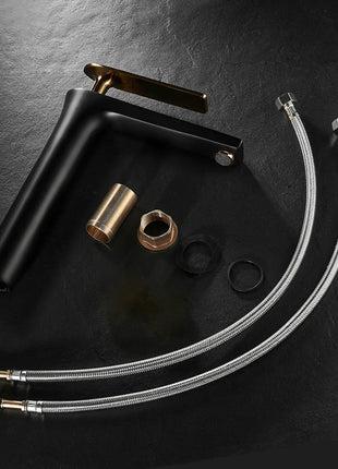 All Copper Black Gold Basin Faucet Sink Faucet Hot and Cold Faucet White Heightened Bathroom Faucet  Bathroom Faucet