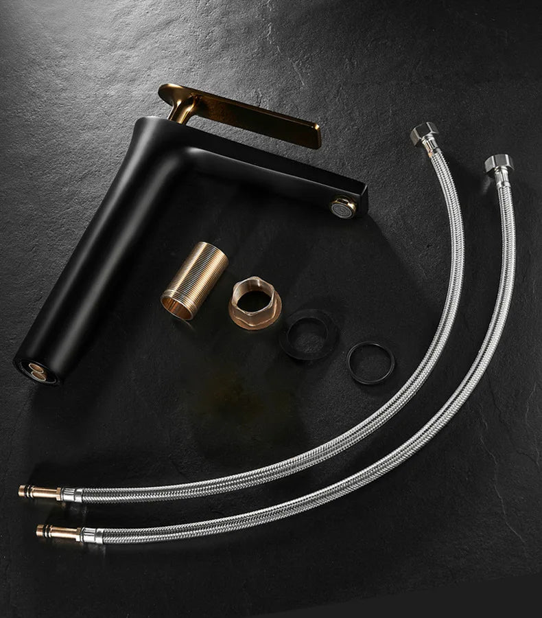 All Copper Black Gold Basin Faucet Sink Faucet Hot and Cold Faucet White Heightened Bathroom Faucet  Bathroom Faucet