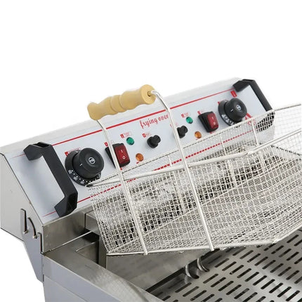 Friteuse électrique à double cuve, machine à frites et poulet frit, équipement de restauration en acier inoxydable, très demandé