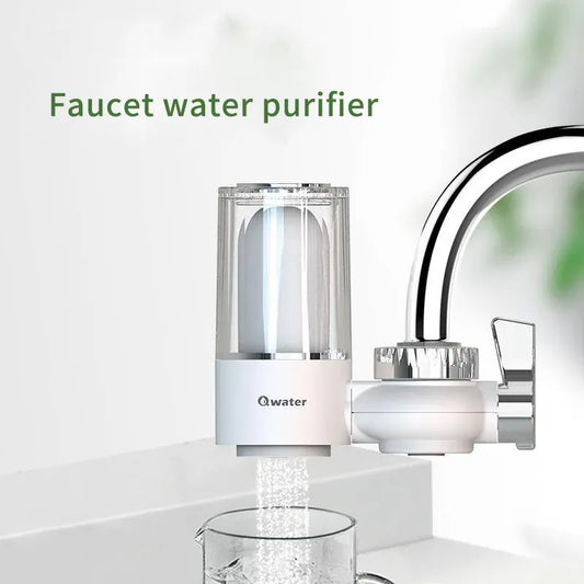 Kitchen Sink Faucet Water Filter - Reduces Chlorine, Limescale & Heavy Metals, Replaceable Activated Carbon Core, Plastic Bottle