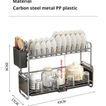 Égouttoir à vaisselle, porte-baguettes, panier d'égouttage pour bols et assiettes, porte-tasses étroit, égouttoir à vaisselle sur évier, étagère d'égouttage