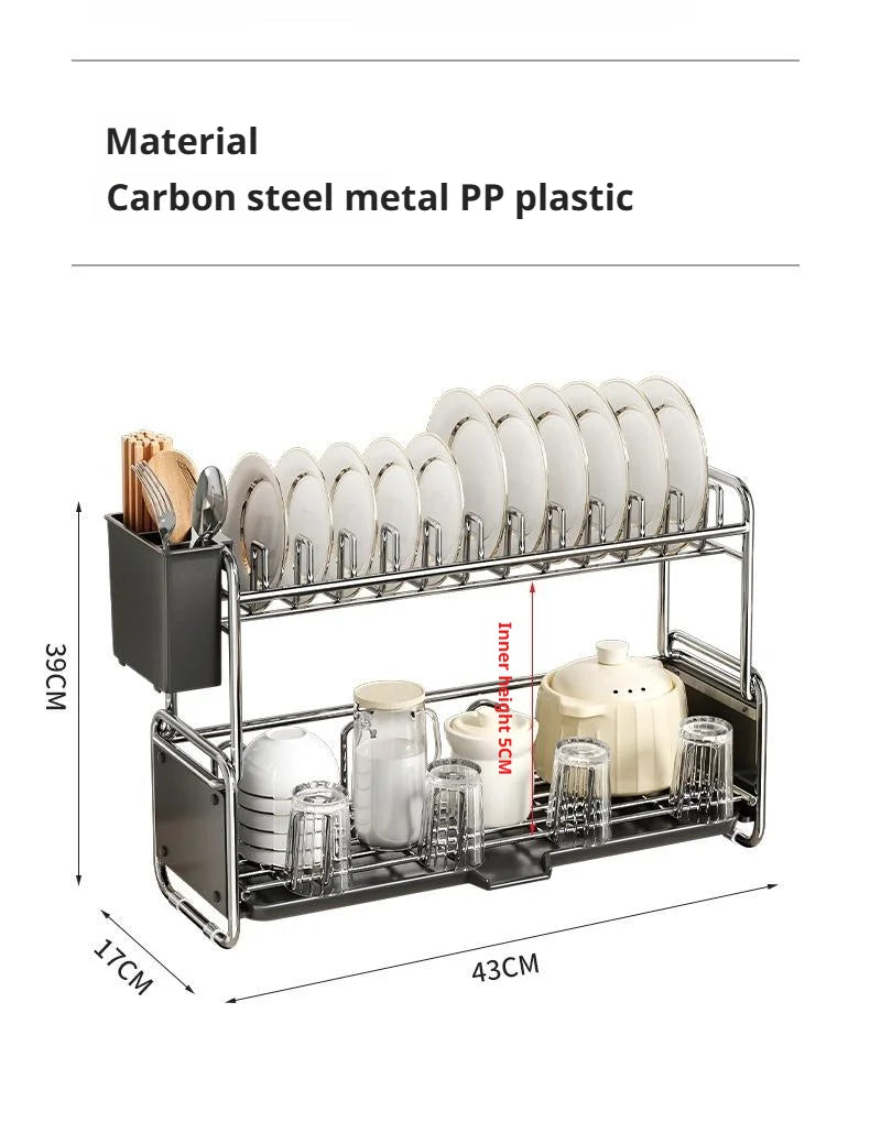 Dish Drying Rack Chopstick Stand Kitchen Bowl Dishes Draining Basket Narrow Cup Holder Over Sink Drainer Draining Shelf Rack
