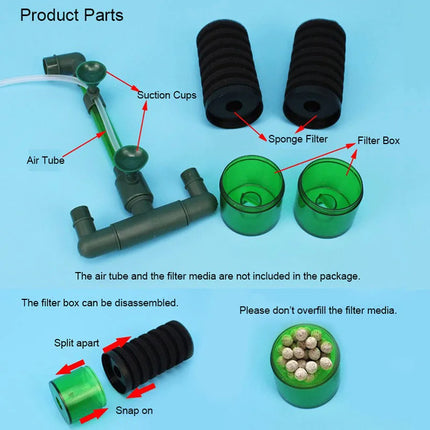 Éponge filtrante double usage pour aquarium, coton bio - E-menage