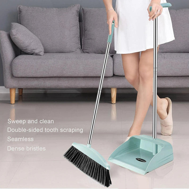 Broom set household broom and dustpan combination non-stick hair broom long handle plastic broom broom