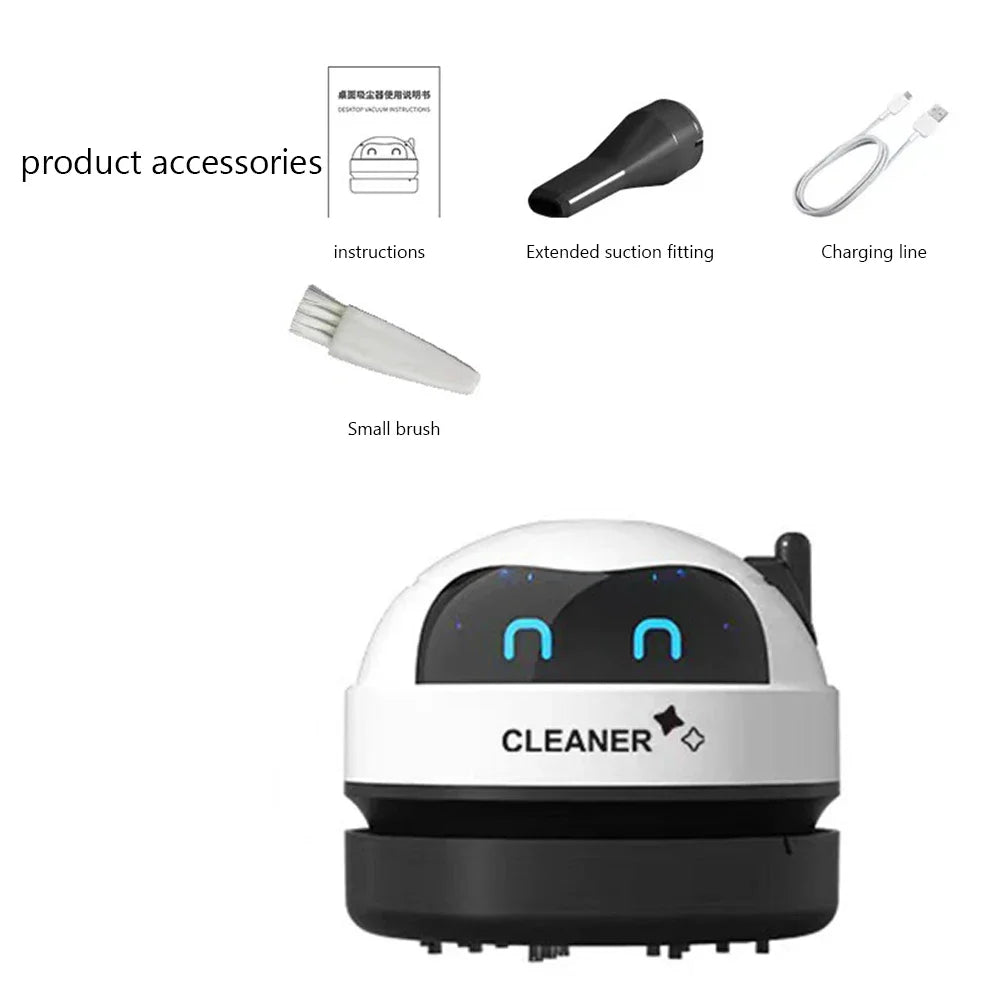 Handheld Mini Vacuum Cleaner Desk Table Dust Vacuum USB Charging Desktop Cleaner With Clean Brush For Home Office Table Sweeper