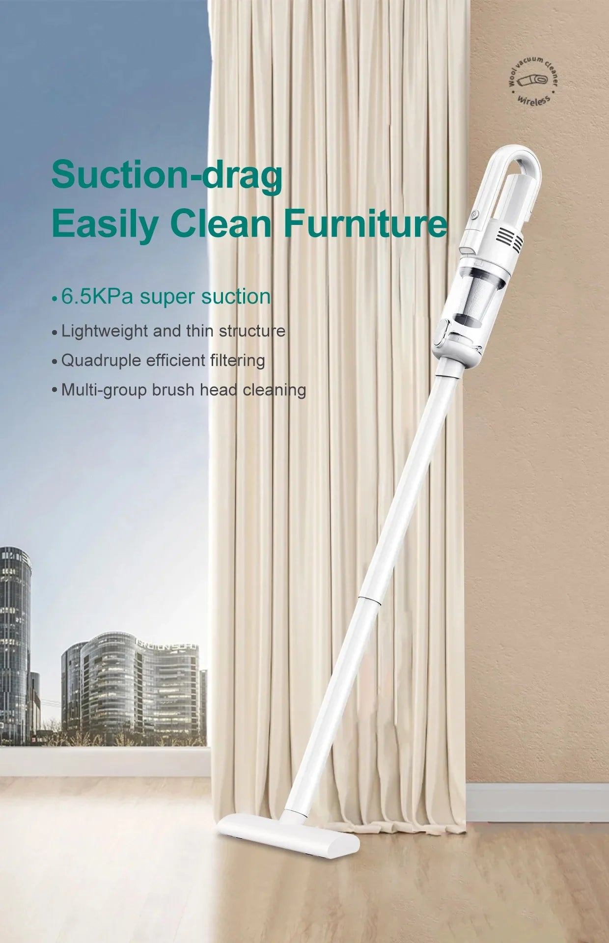 15000pa Multifunctional Wireless Vacuum Cleaner for Car Floor Household Handheld Vacuum Cleaner Powerful Suction HEPA Filter