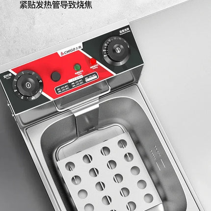 220V Professional Fryer Electric Cookware for Kitchen Deep French Fries Commercial Fryers Frying Oil Cooker Timer Arfrai AE