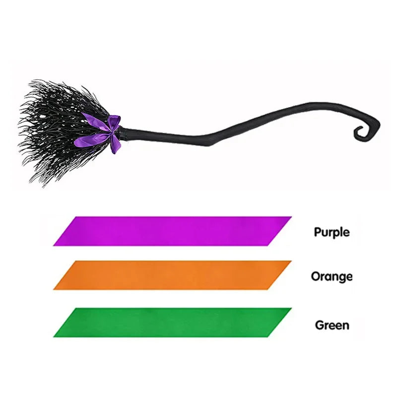 Halloween Witch Broom, Wizard Witch Flying Broomstick , Witch Halloween Broom Props, For Cosplay Costume Party Decorations   5.0