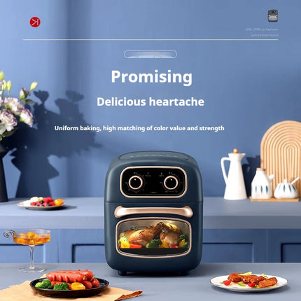 Visual Air Fryer Oven, 1500W Oil-Free Electric Cooker with Non-Stick Basket & Independent Knobs, Even Heating for Roast【7L】