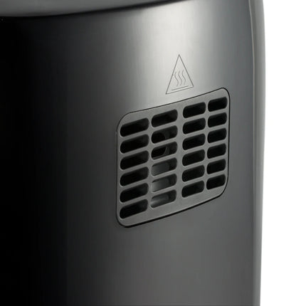 Friteuse à air multifonction 6,6 L noire, cuisson rapide et facile, sans huile, panier antiadhésif.