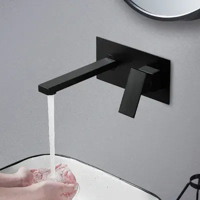 Bathtub Faucet Hot Cold Waterfall Wall Mounted Water Tap Black Chrome Bathroom Sink Faucet Mixer Taps Robinet Baignoire